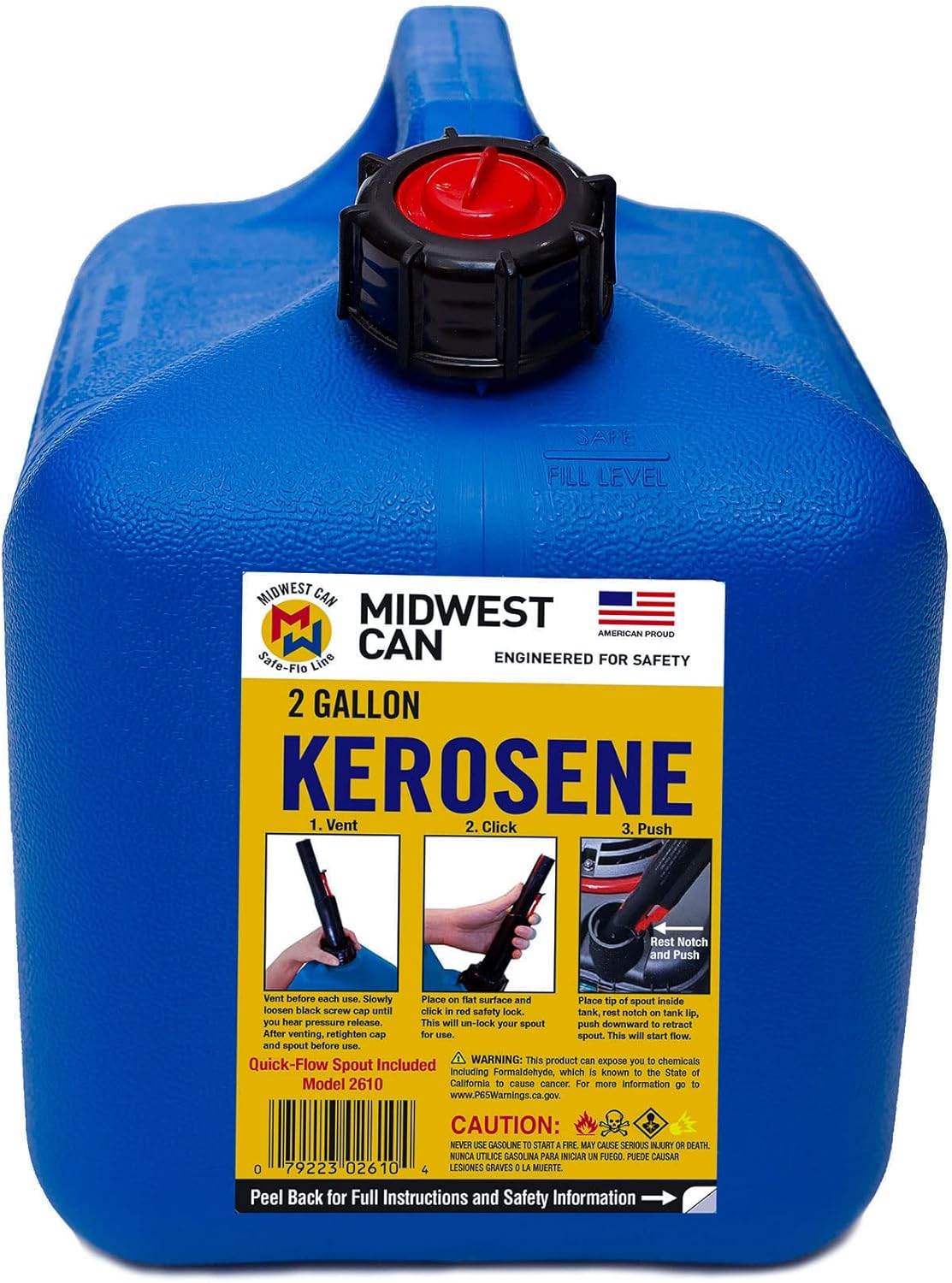 2-Gallon Blue Kerosene Gas Can Fuel Container (4 Pack) K2787