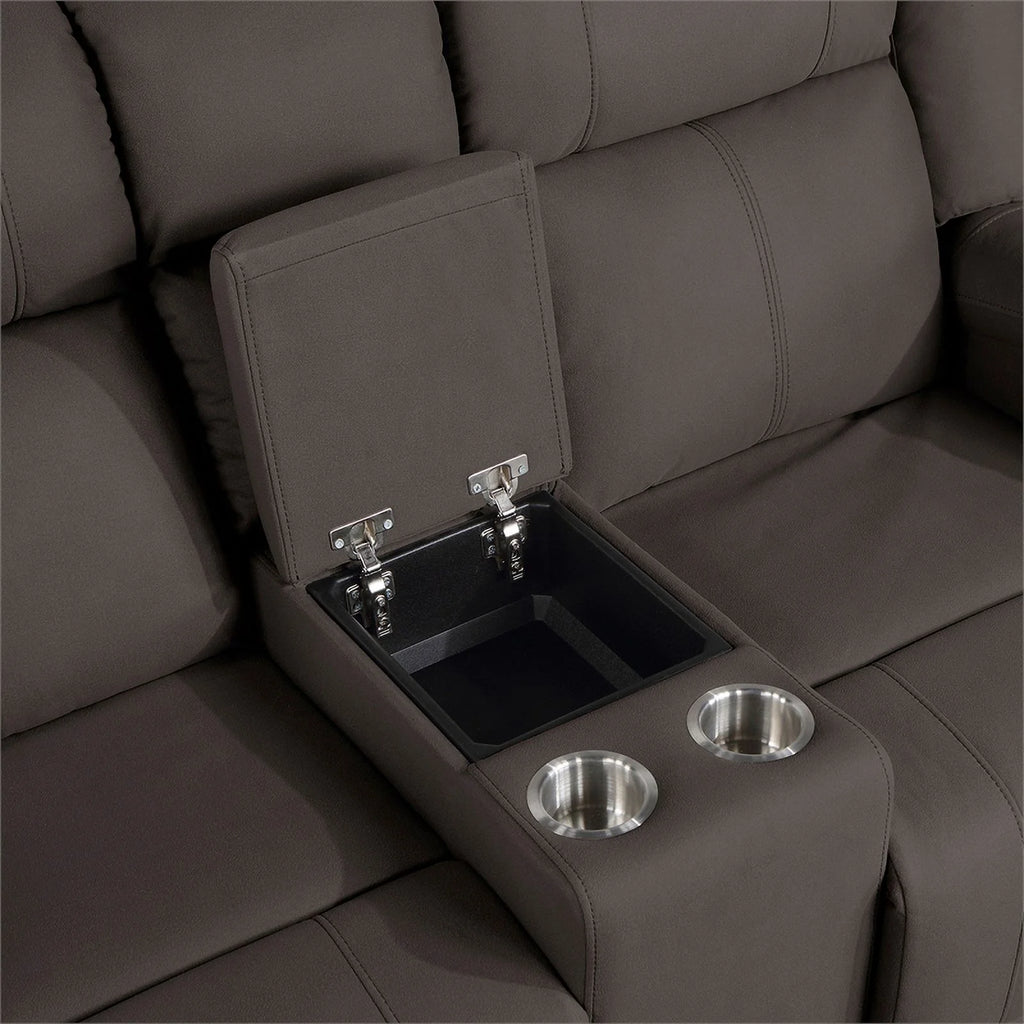 Chocolate Microfiber 2-Piece Manual Reclining Sofa Set M1767