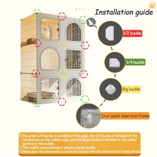 Large 2/3 Tier Cat Cage with Cat Litter Box G418