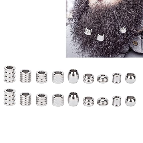 18pcs Stainless Steel Beard Beads H45350