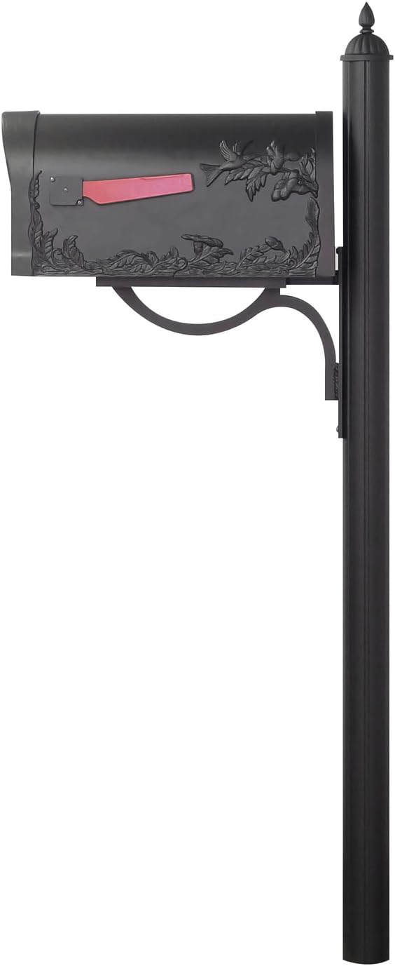 Hummingbird Curbside Mailbox with Locking Insert and Mailbox Post V4840