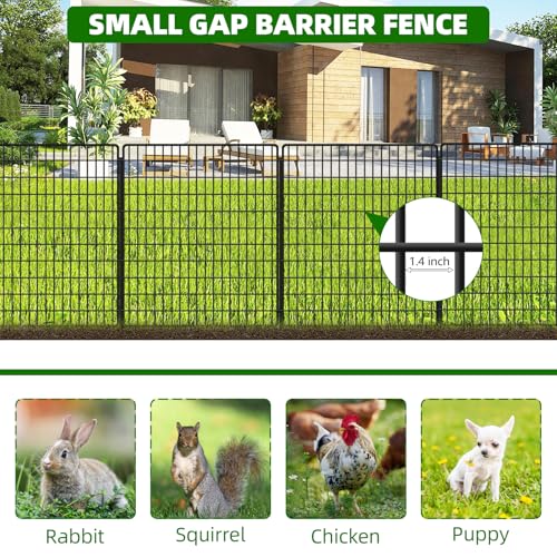 10 Panels 33 in x 24 ft Rustproof Metal Garden Fence R5339