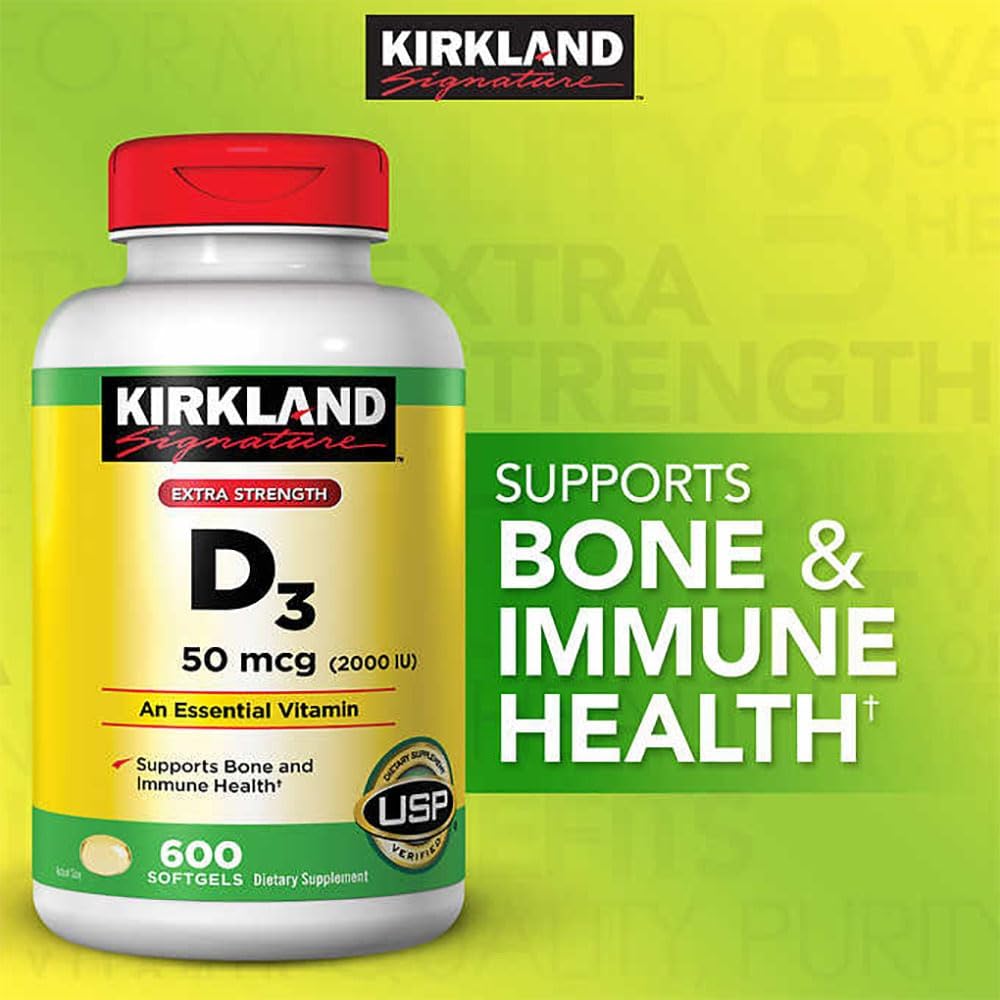 Extra Strength Vitamin D3 2000 IU 600 Softgels (Pack of 2) E8295
