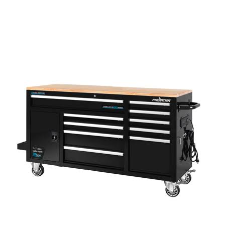 Heavy Duty Mobile Tool Chest with 10 Drawers in Black O2093