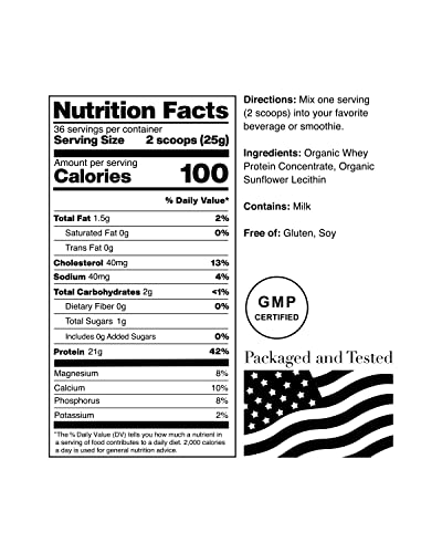 Organic Unflavored Whey Protein - 2lbs R6185
