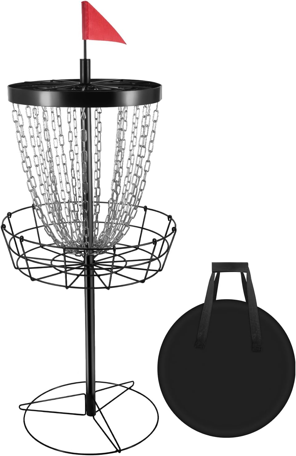 Portable Disc Golf Basket with 24 Chains S537716