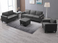 3 Piece Modular Sectional Sofa Set with Storage Ottoman (Dark Gray) F532889