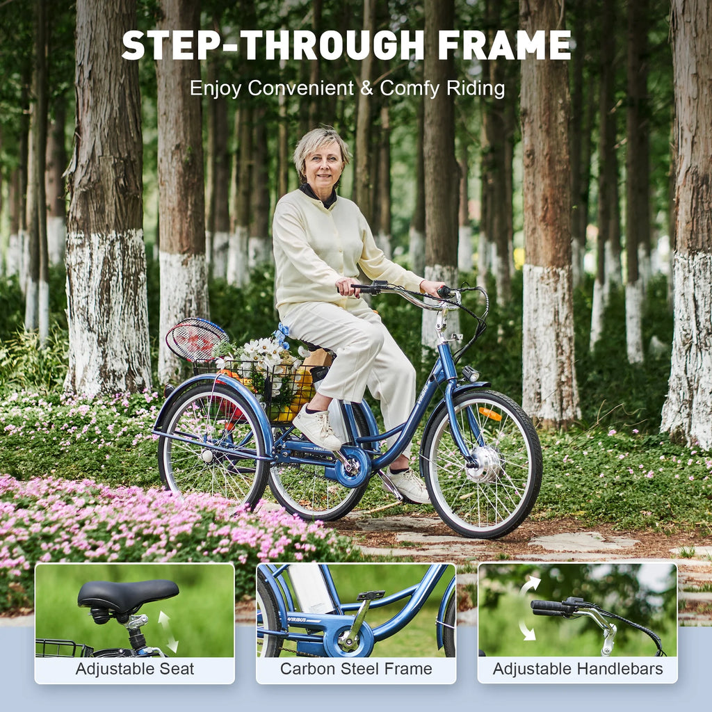 24 Inch Electric Tricycle 36V 10Ah Navy D5833