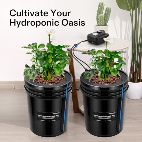 5-Gallon Deep Water Culture Hydroponics Grow System with Air Pump and Air Stone P79708