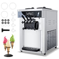 1800W 3 Flavors Soft Serve Ice Cream Machine, 25L/H Yield, Silver V25781
