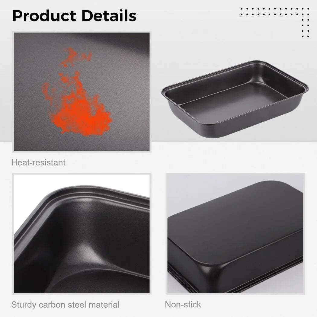 3 PCS Non-Stick Carbon Steel Baking Trays Set F3924
