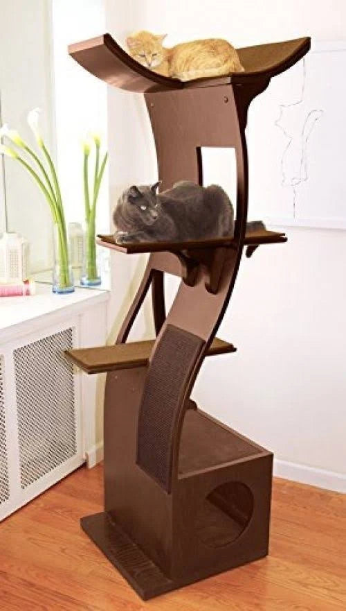 Mahogany Cat Tower X95804