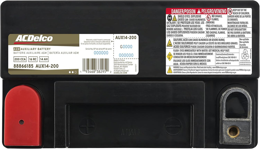 36 Month Warranty Auxiliary AGM 200 CCA Battery P94665