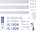 Wired LED Under Cabinet Light Kit with Remote Control 3 Bars 3000K Warm White Pack of 2 M43674