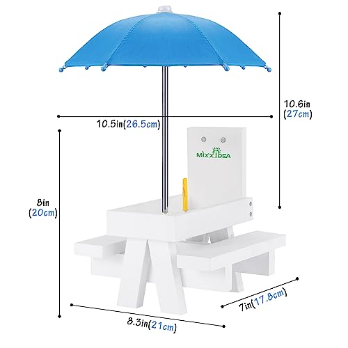 Wooden Squirrel Feeder Table with Umbrella K81640