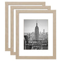 3 Pack Stained Tan Wood Grain Picture Frame Set L84340