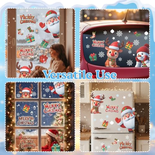 226 PCS White Snowflake Window Clings, 9 Sheets Double-Sided Reusable Decals U650110