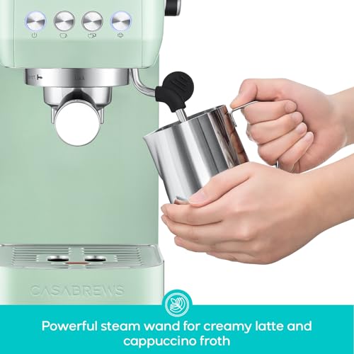 Stainless Steel Espresso Machine 20 Bar with Steam Frother 43.9oz Water Tank U549