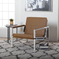 Blended Leather and Metal Frame Accent Arm Chair J562