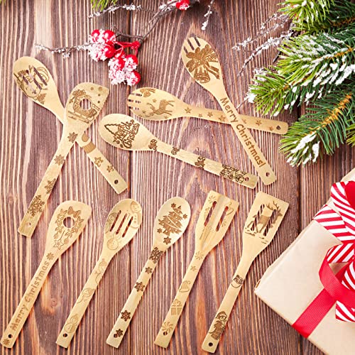10 Piece Wooden Christmas Kitchen Utensils L360915