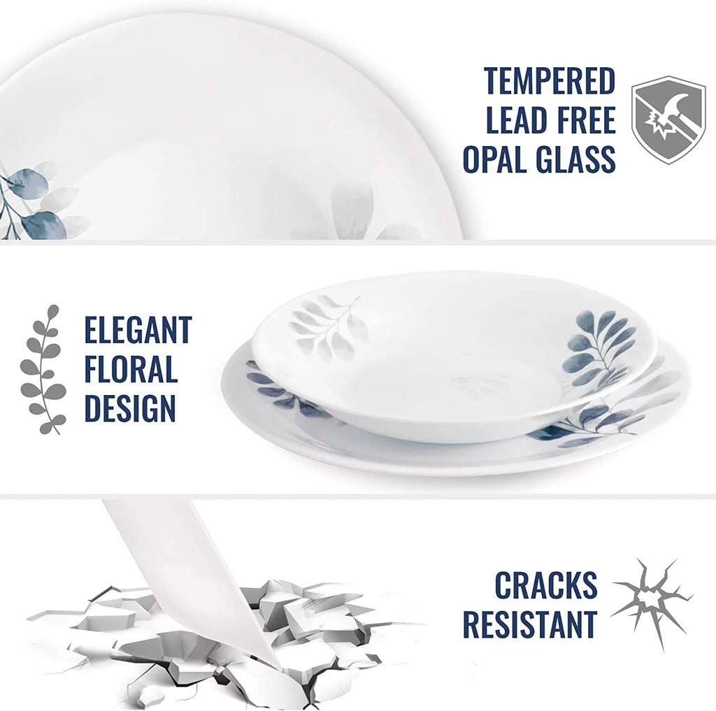Set Of 6 10.75" Tempered Opal Glass Dinner Plates J591510