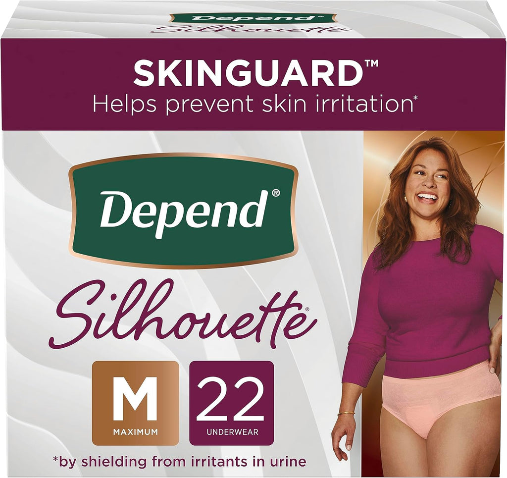 Disposable Maximum Absorbency Incontinence and Postpartum Underwear for Women, Pink, Medium (22 Count) Y4804