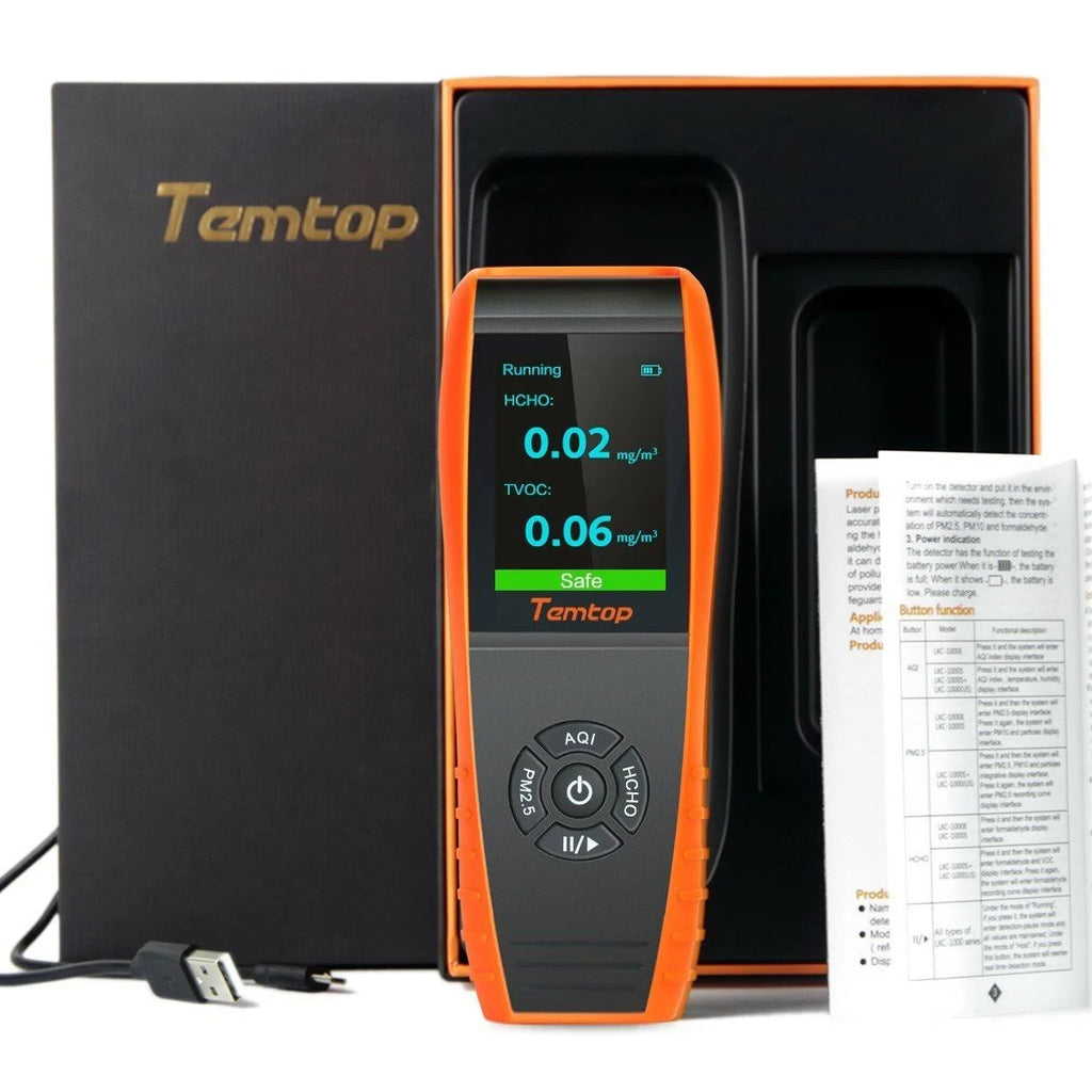 Air Quality Monitor Formaldehyde Detector with PM Humidity and Temperature Meter U5030