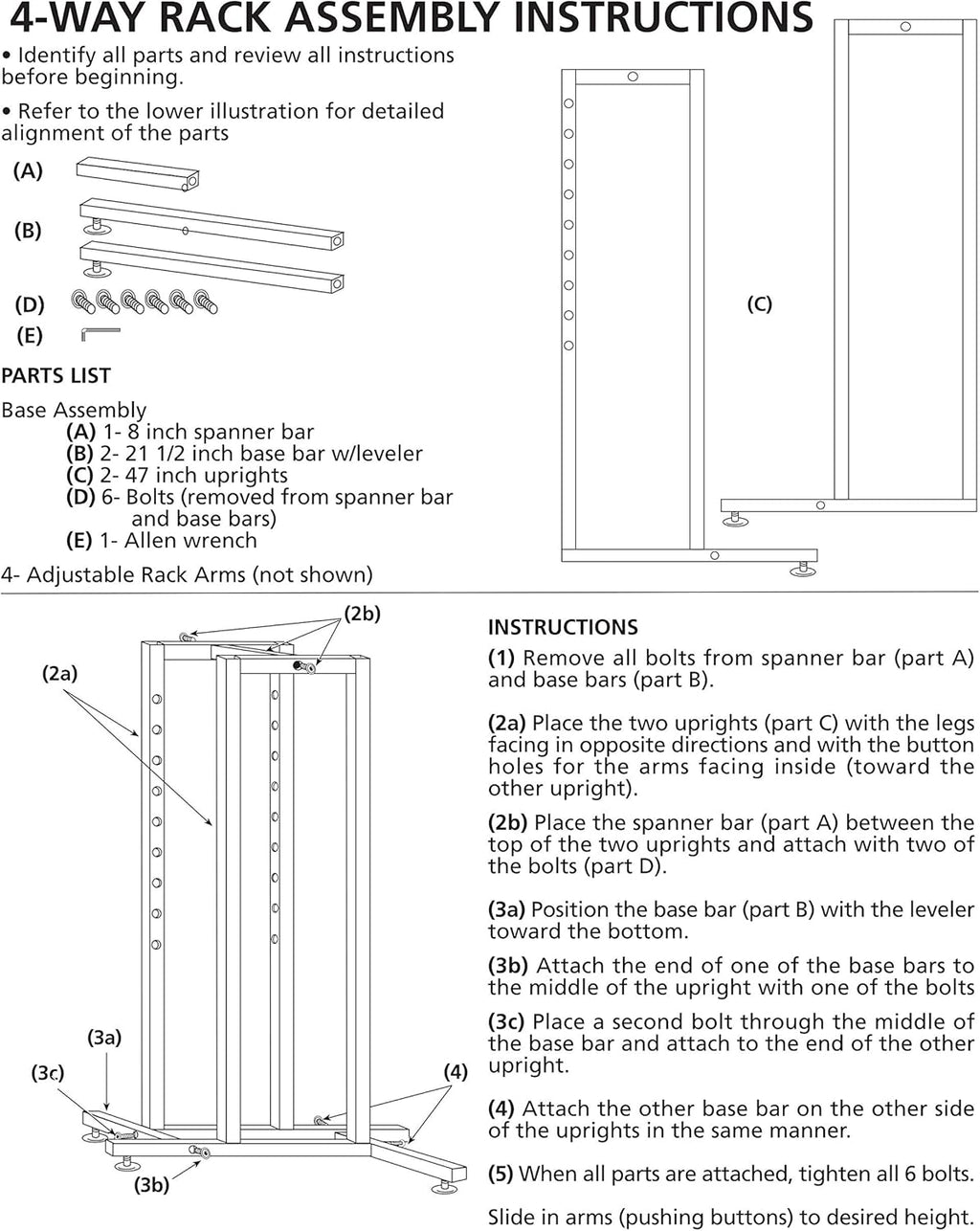 Black 4 Way Adjustable Clothing Rack with Slanted Arms Z596