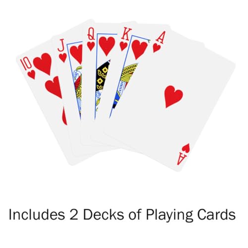 Foldable Poker Table Topper with Carry Case, 300 Poker Chips, 2 Decks of Cards, Dealer and Blind Buttons Z82394