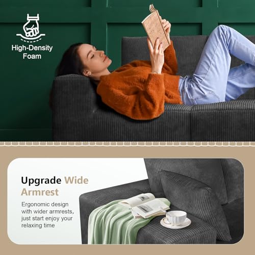 Corduroy Modular Sectional Sofa with L-Shape Chaise I8390