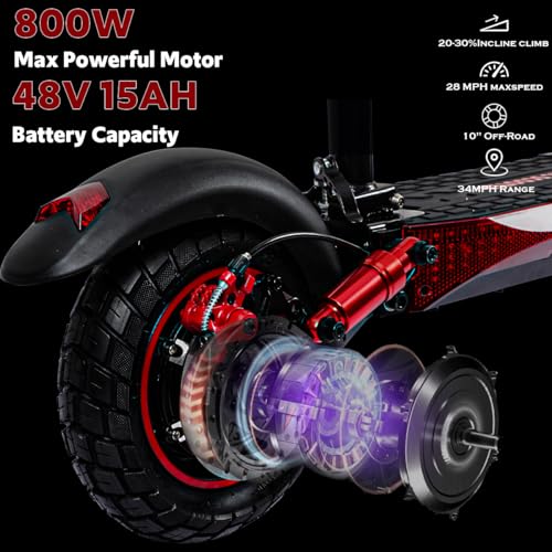 800/1200W Motor 48V 15/18/21AH Battery 11" All-Terrain Tires Heavy Duty Electric Scooter with Seat J53995