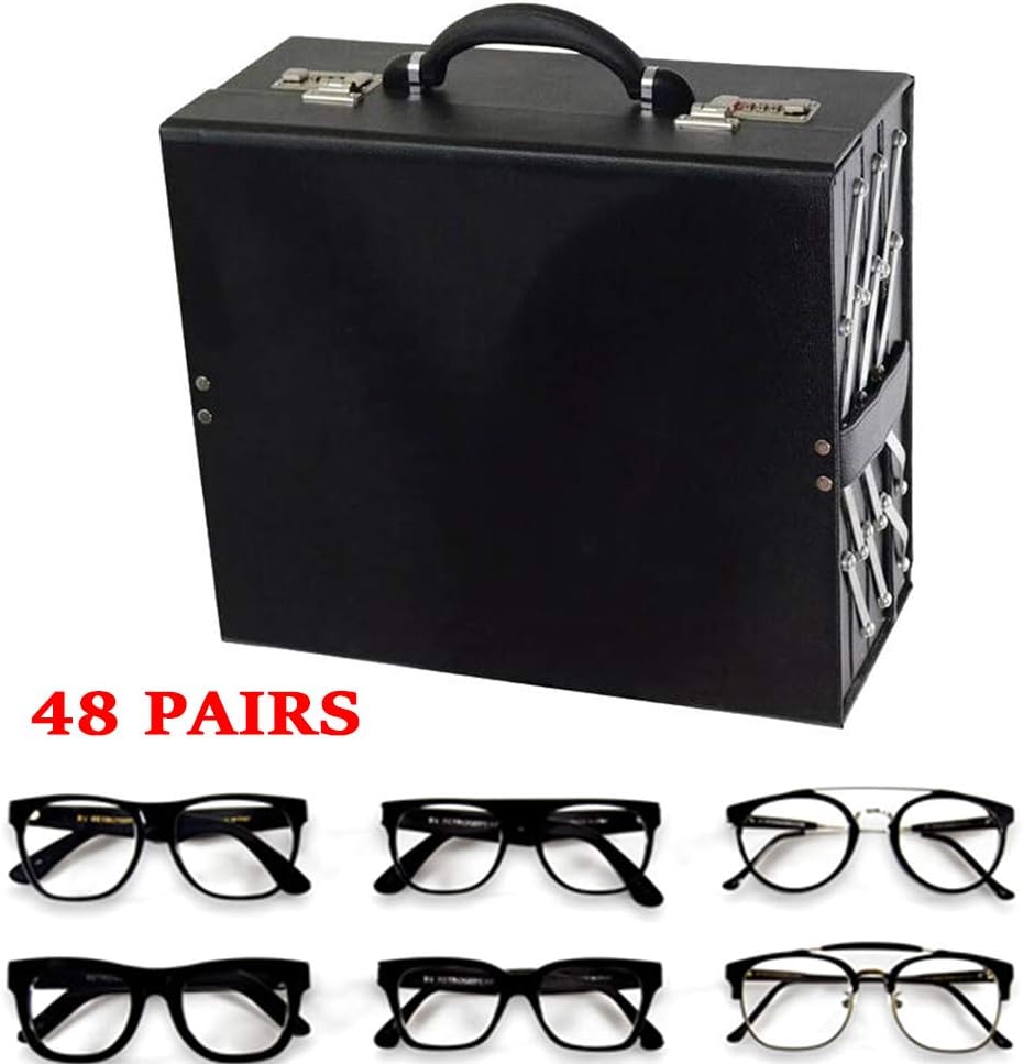 48 Slots Sunglasses Storage Case with Glass Lid O519