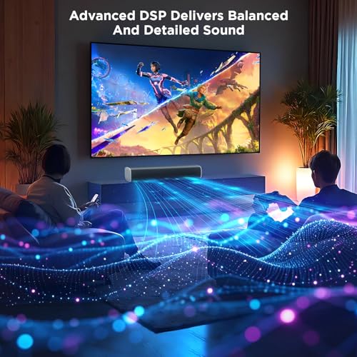 TV Sound Bar, Bluetooth 5.0 Soundbar 50W 17Inch with ARC/Optical/AUX Connection V30726