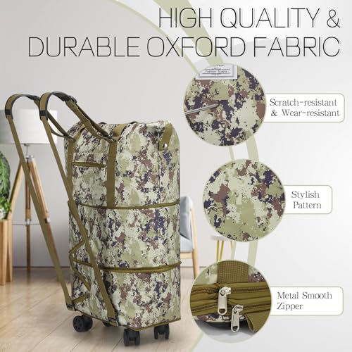 Black Rolling Duffel Bag with Wheels O2497