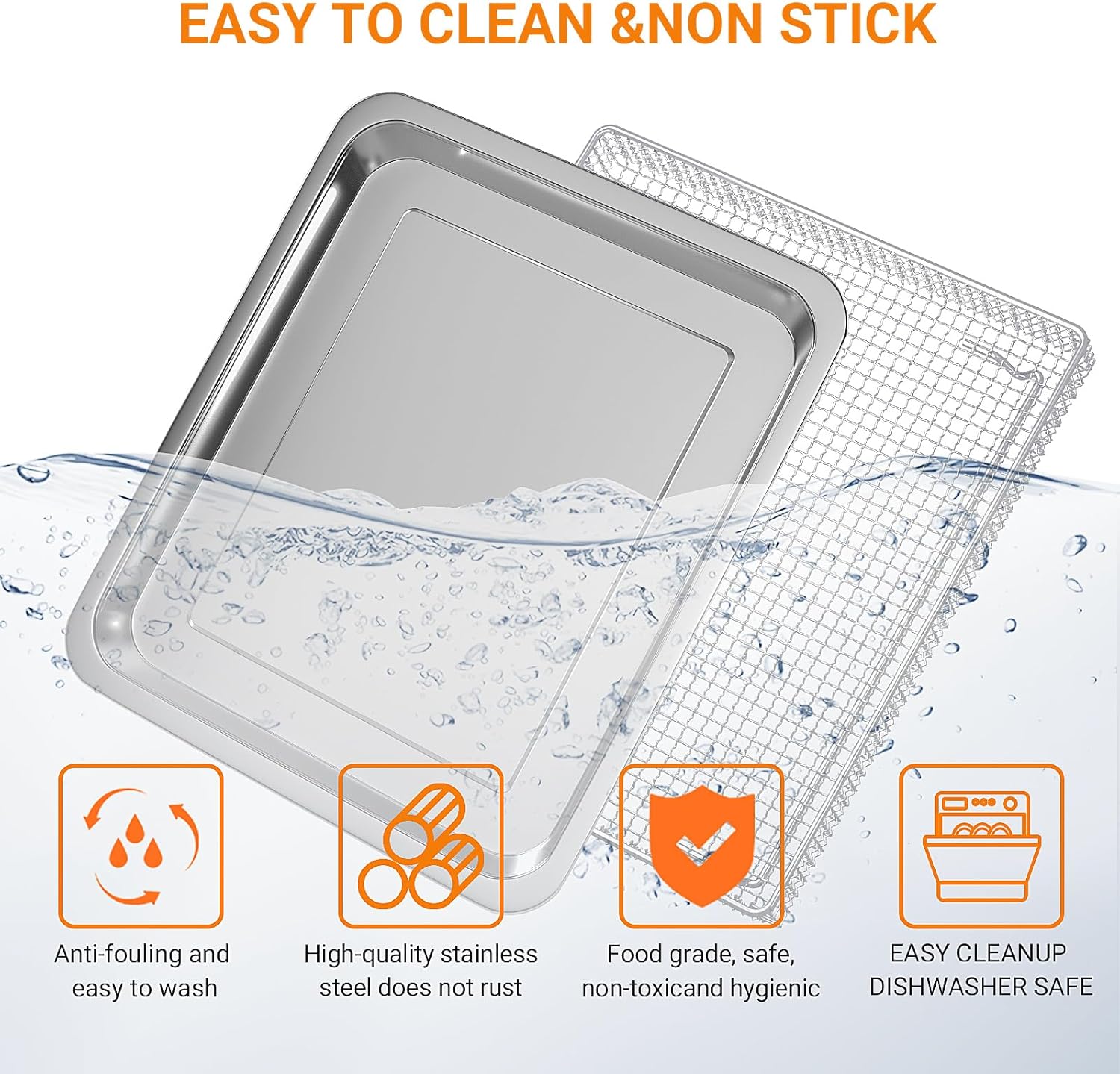 Stainless Steel Baking Tray Pan and Air Fryer Basket S96539