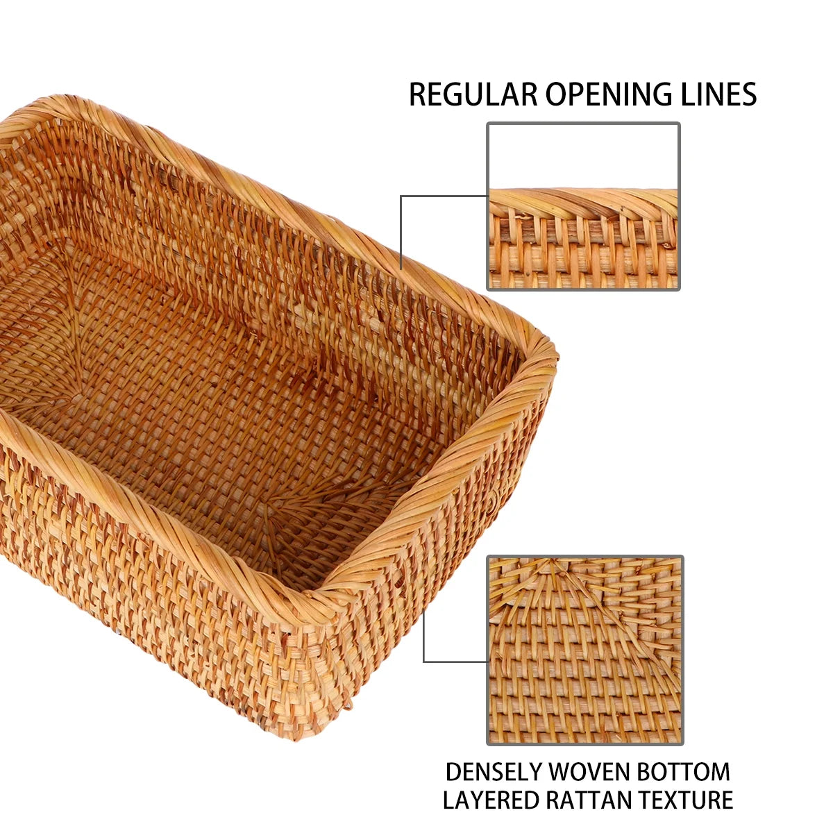 Wicker Basket with Lid Storage Boxes Q69610
