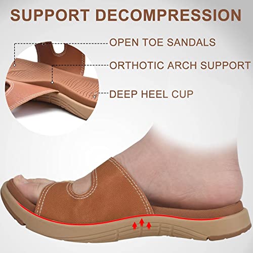 Orthotic Slides Slip on Flat Sandals With Adjustable Straps E1208