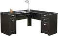 L-Shaped Desk, 30H x 58 3/4W x 18 3/4D, Espresso Z3003