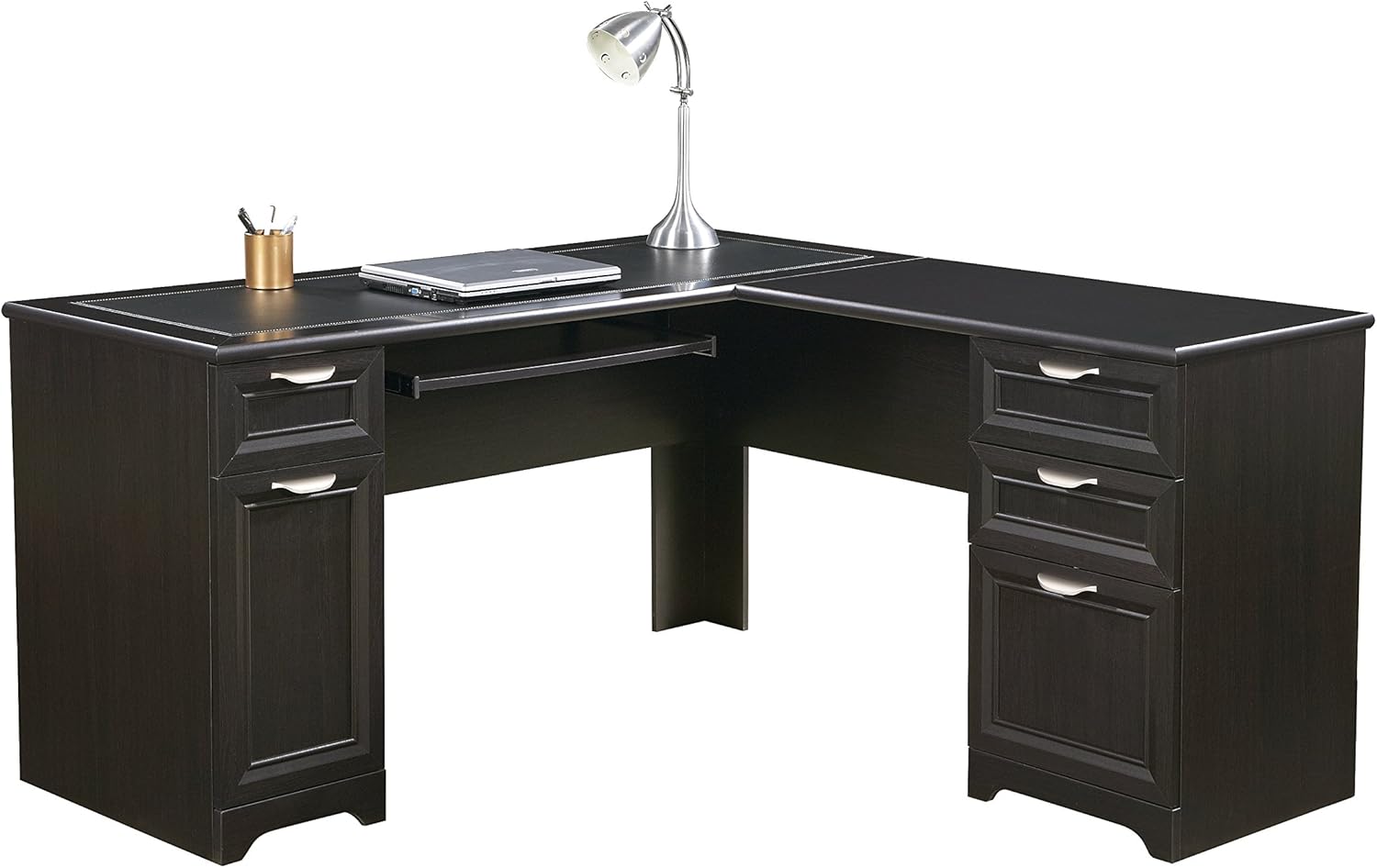 L-Shaped Desk, 30H x 58 3/4W x 18 3/4D, Espresso Z3003