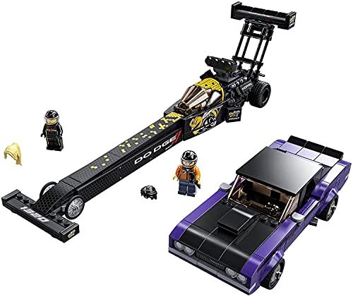 LEGO Speed Champions Dodge//SRT Top Fuel Dragster and 1970 Dodge Challenger T/A Building Toy (627 Pieces) I559