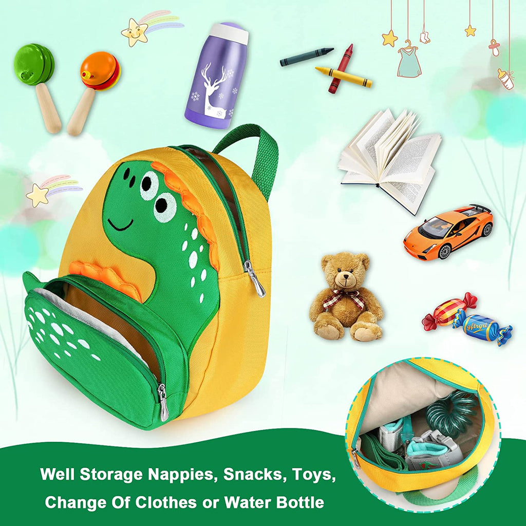 Yellow Dinosaur Toddler Backpack with Harness Leash Wristband Y85900