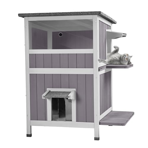 2-Story Outdoor Waterproof Cat Shelter Q471478
