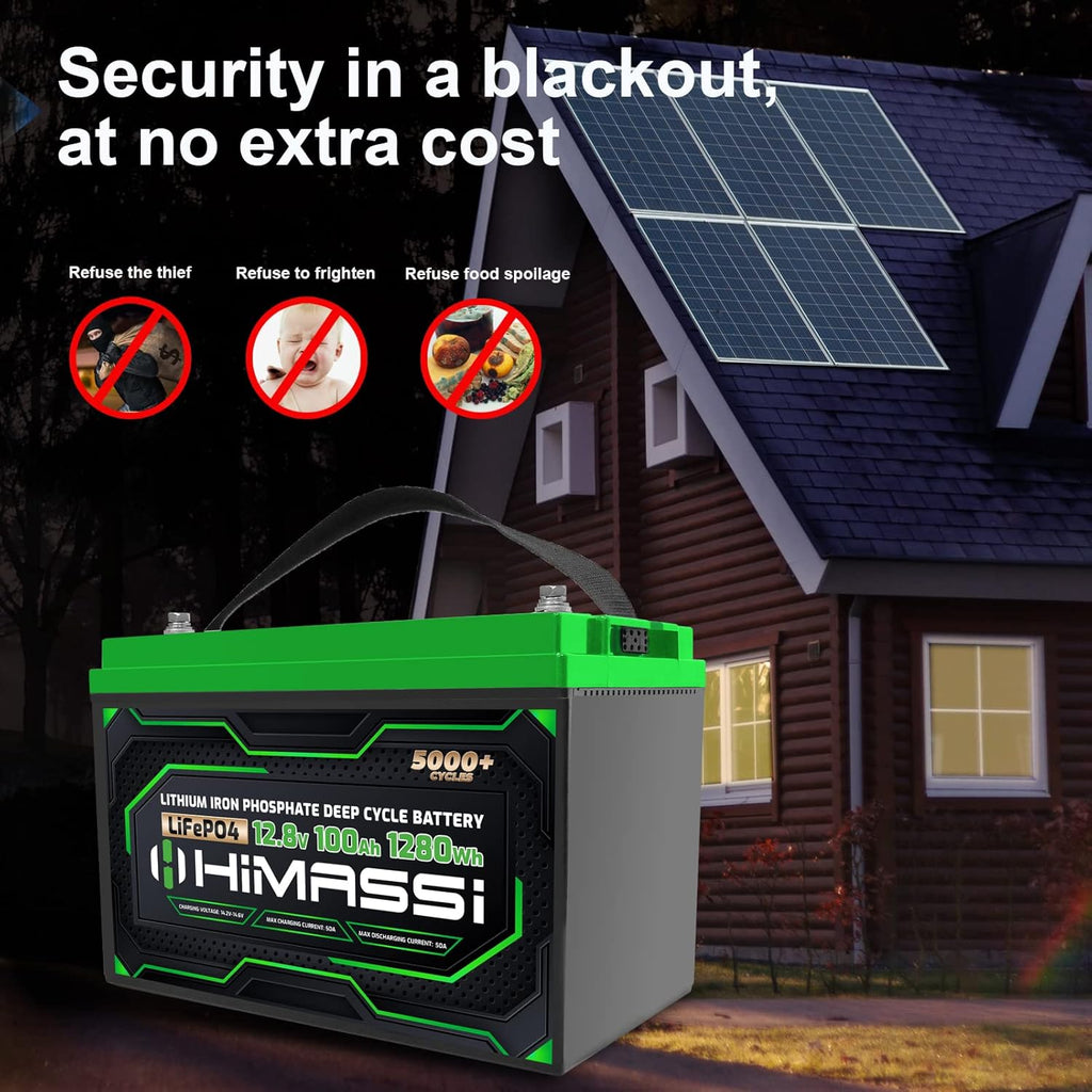 12V 100Ah LiFePO4 Battery 50A BMS Deep Cycle Battery Pack N651637