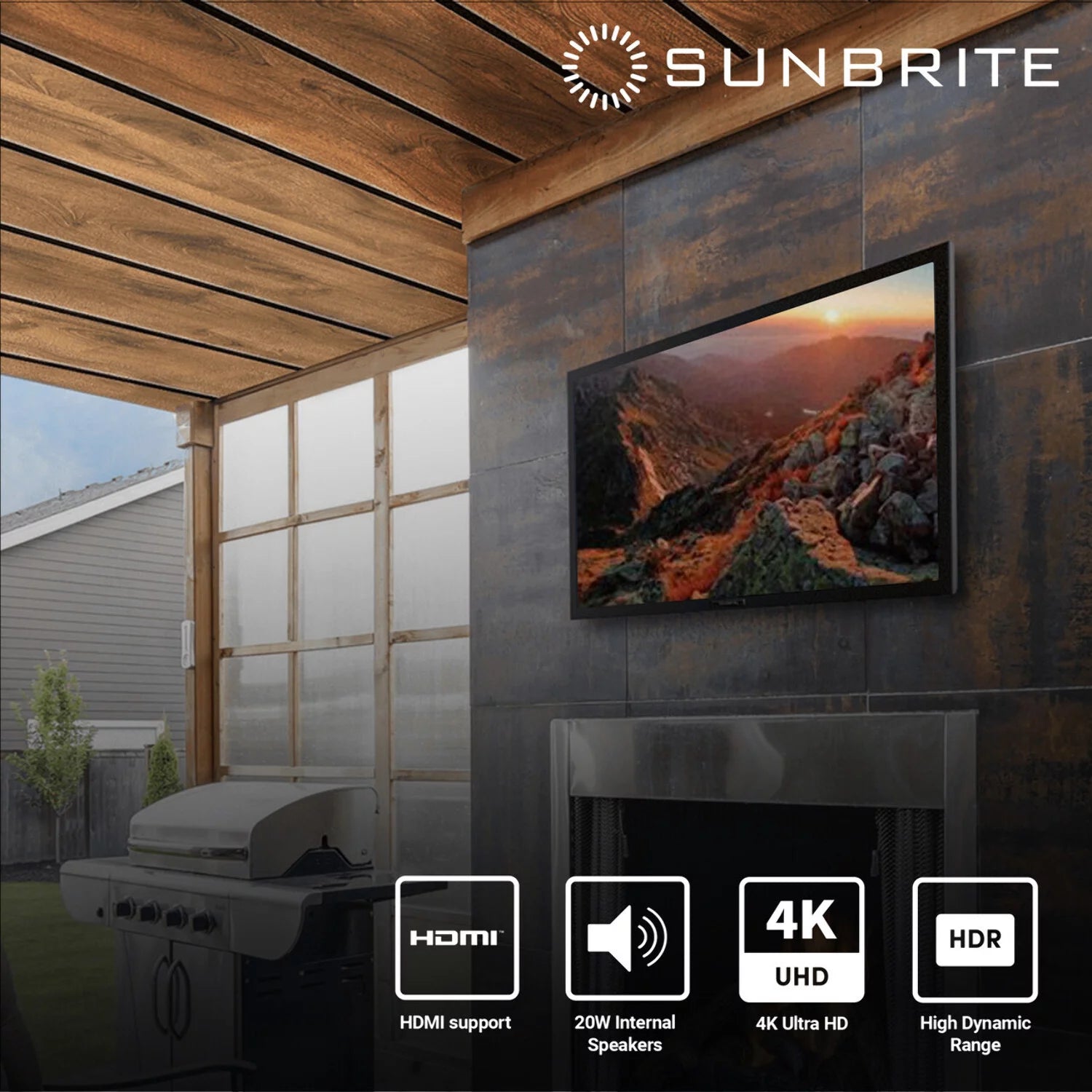 55-inch Full Shade Outdoor 4K Ultra HD HDR LED Weatherproof Television Y564034