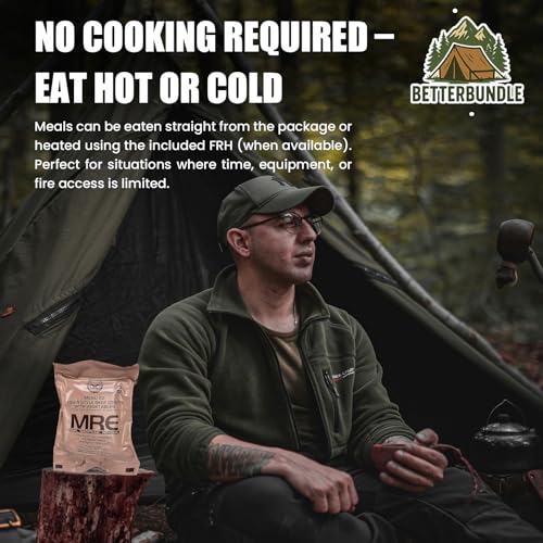 24 Pack MRE Meals Ready to Eat Variety Pack with Flameless Heater D678