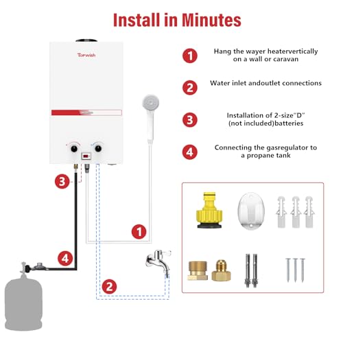 10L 2.6GPM Portable Propane Tankless Water Heater F205