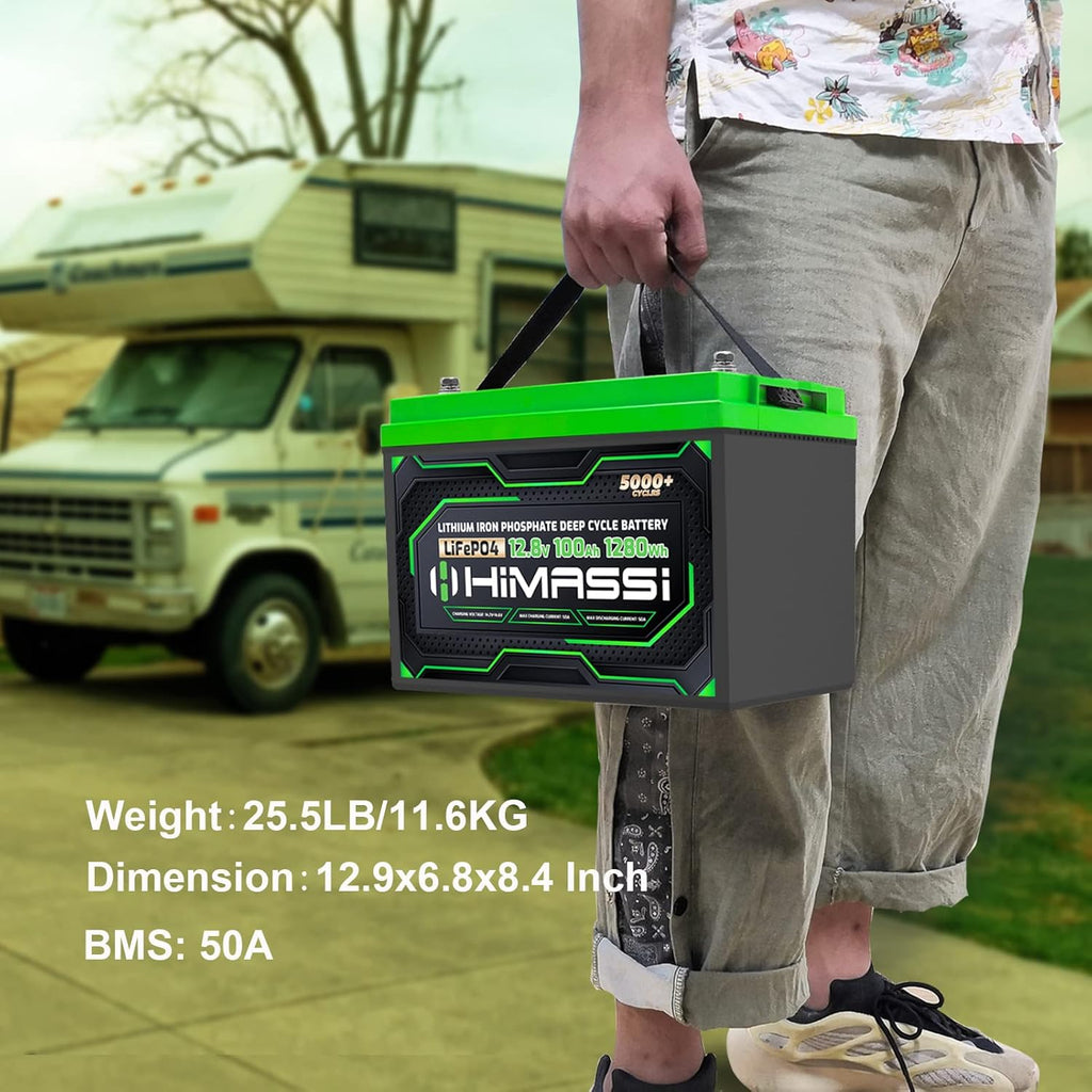12V 100Ah LiFePO4 Battery 50A BMS Deep Cycle Battery Pack N651637