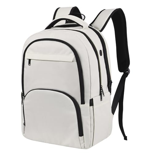 17 Inch Grey Water Resistant Travel Laptop Backpack with USB Charger Hole & Luggage Sleeve Q372