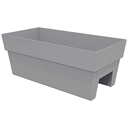 24" Casper White Matte Finish 100% Recycled Plastic Planter T3181