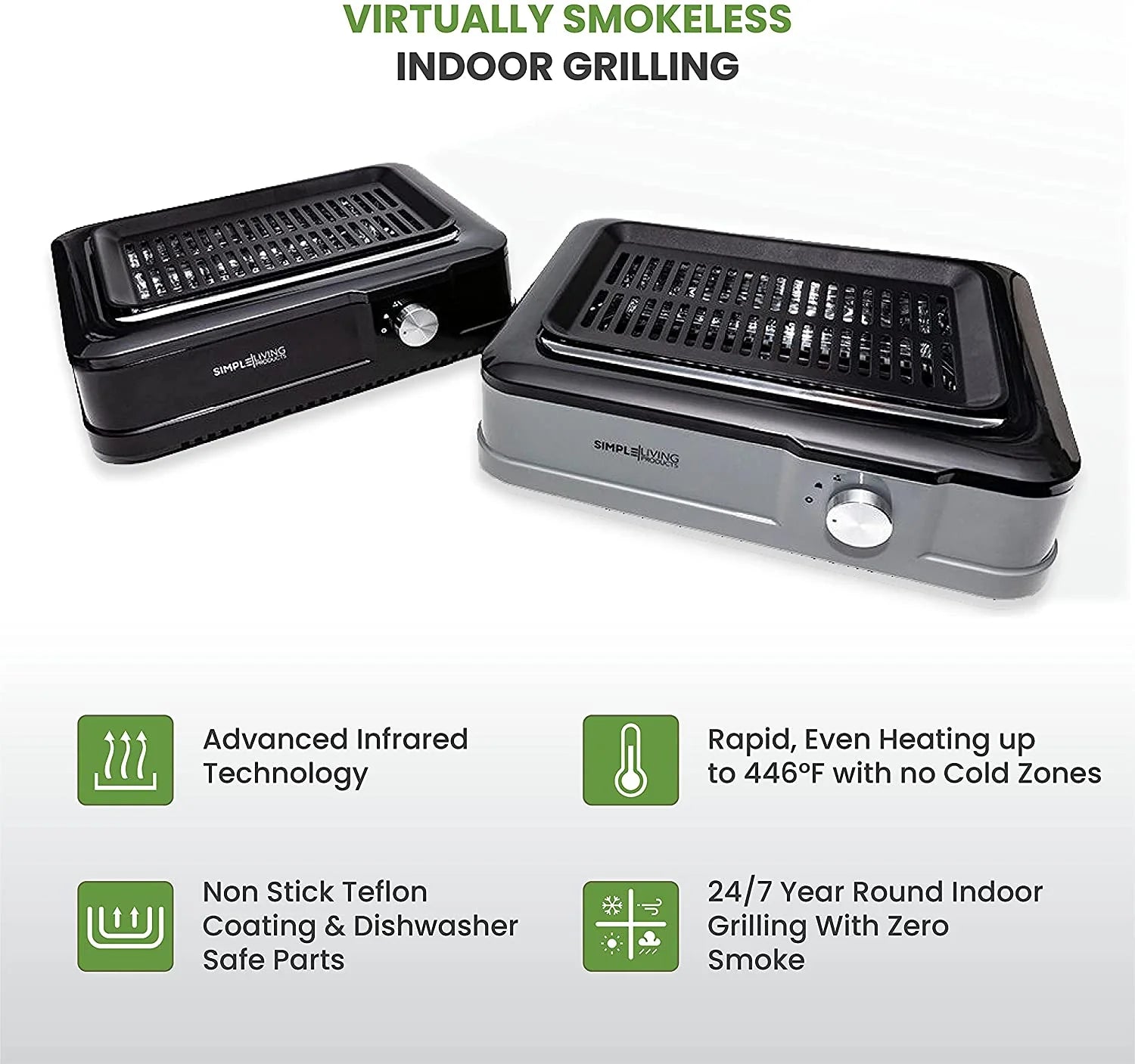 Infrared Electric Smokeless Grill Non Stick Ceramic 8x14" M237